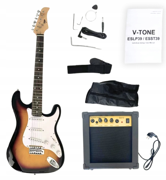 GITARA ELEKTRYCZNA 4/4 39" + WZMACNIACZ POMYSŁ NA PREZENT DLA KAŻDEGO HIT