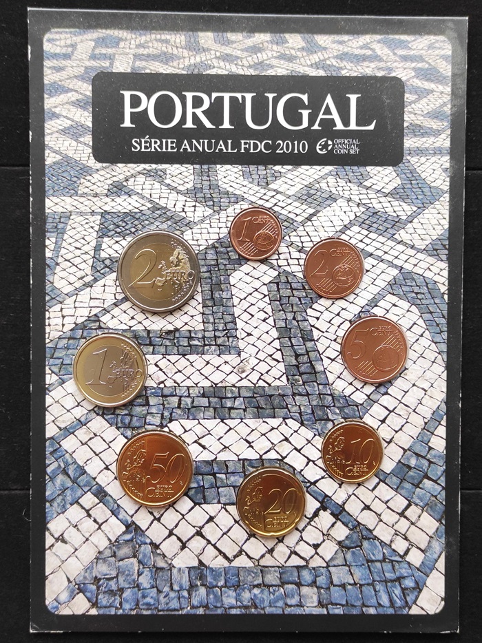 Oficjalny zestaw 8 monet - Portugalia 2010 KMS od 1 centa do 2 euro - FDC