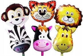 Balony na urodziny dziecka Zwierzęta-zestaw 6 szt.