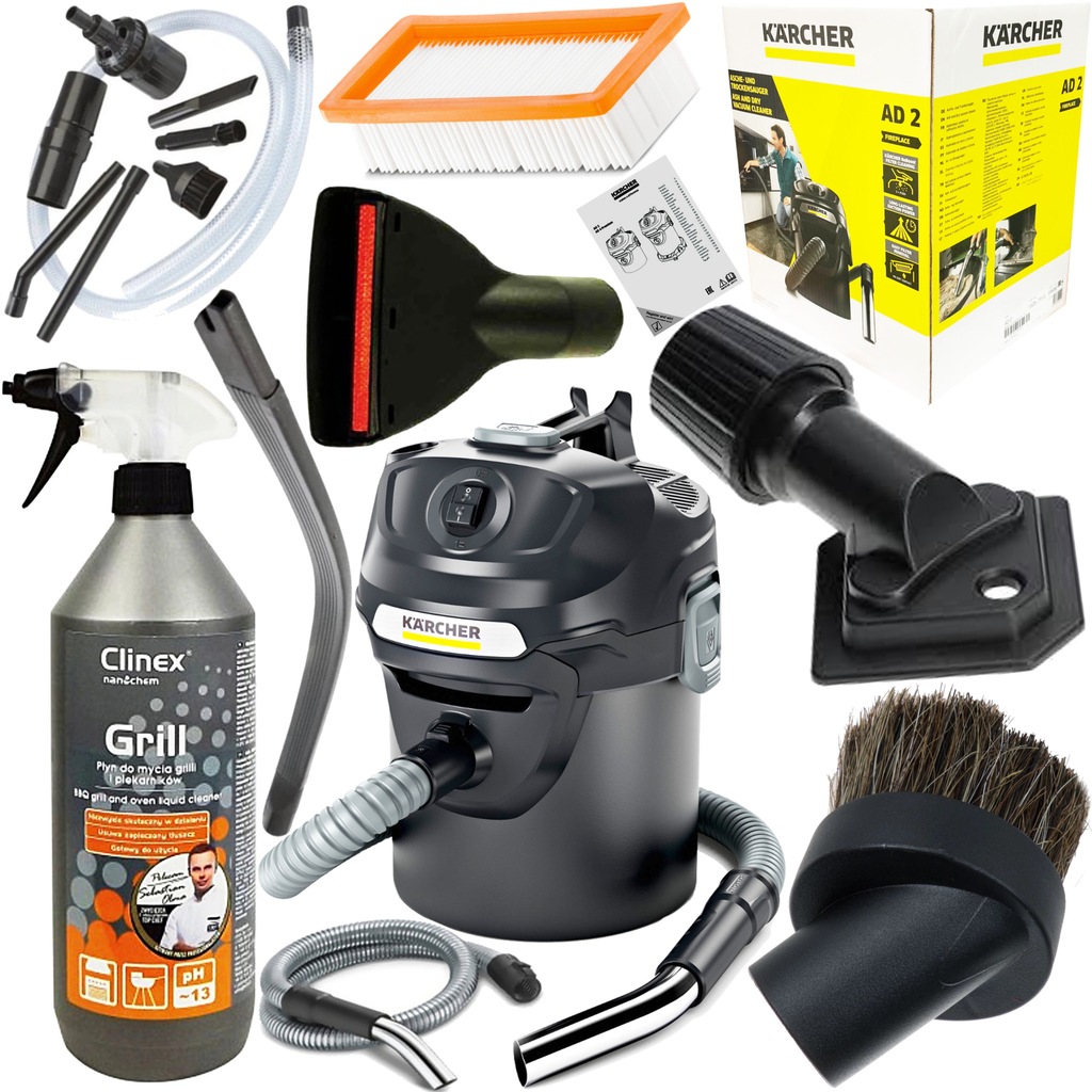 KARCHER AD 2 ODKURZACZ DO KOMINKÓW POPIOŁU GRILLA KARCHER AD 2 ODKURZACZ DO KOMINKÓW POPIOŁU GRILLA
