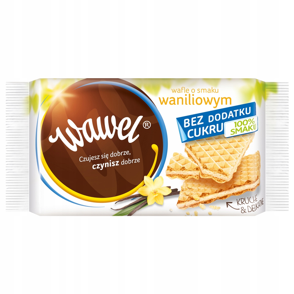 Wawel Wafle Waniliowe Bez dodatku cukru 110g