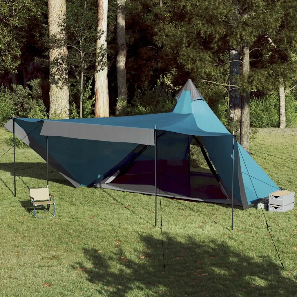 vidaXL Namiot rodzinny tipi, 8-os., niebieski, wodoszczelny