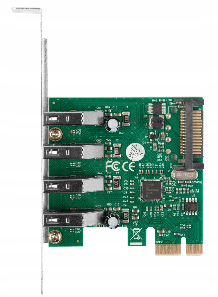 KARTA PCI EXPRESS X1-4X USB-A 3.1 GEN1 ŚLEDŹ LOW PROFILE LANBERG