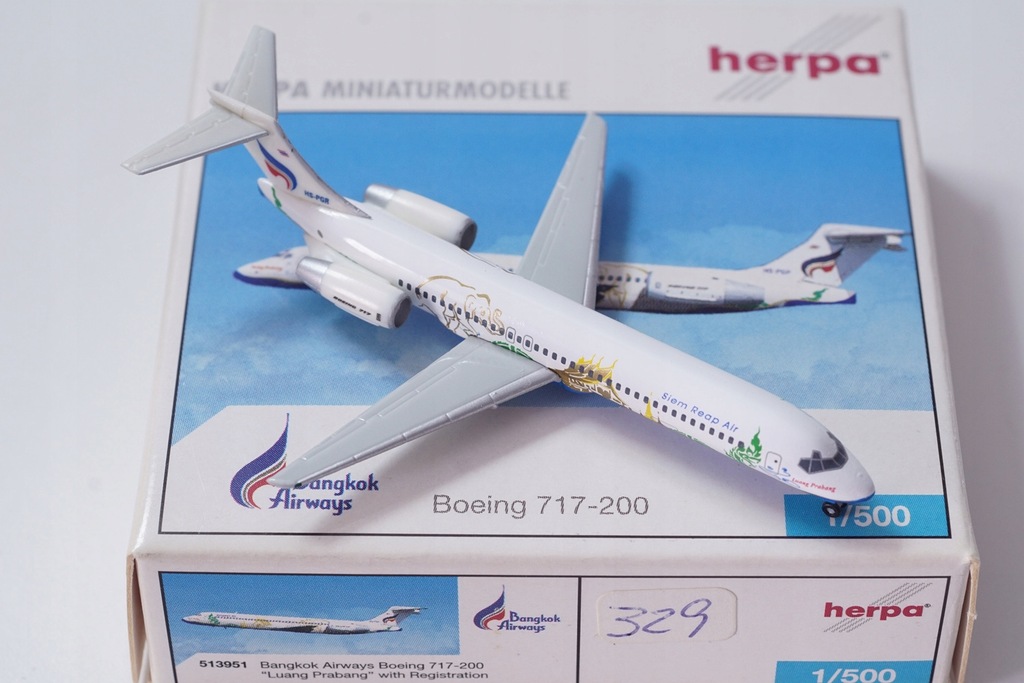 バンコクエアウェイズ 4機 B717-200 A320 herpa 1/500 バンコク