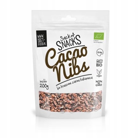 Kruszone surowe ziarna kakaowca 200 g Bio