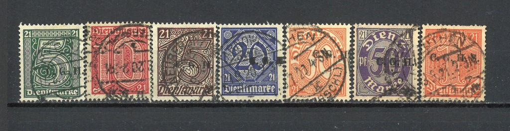 GÓRNY ŚLĄSK Fi U 1 - U 7 Kasowane Rok 1920