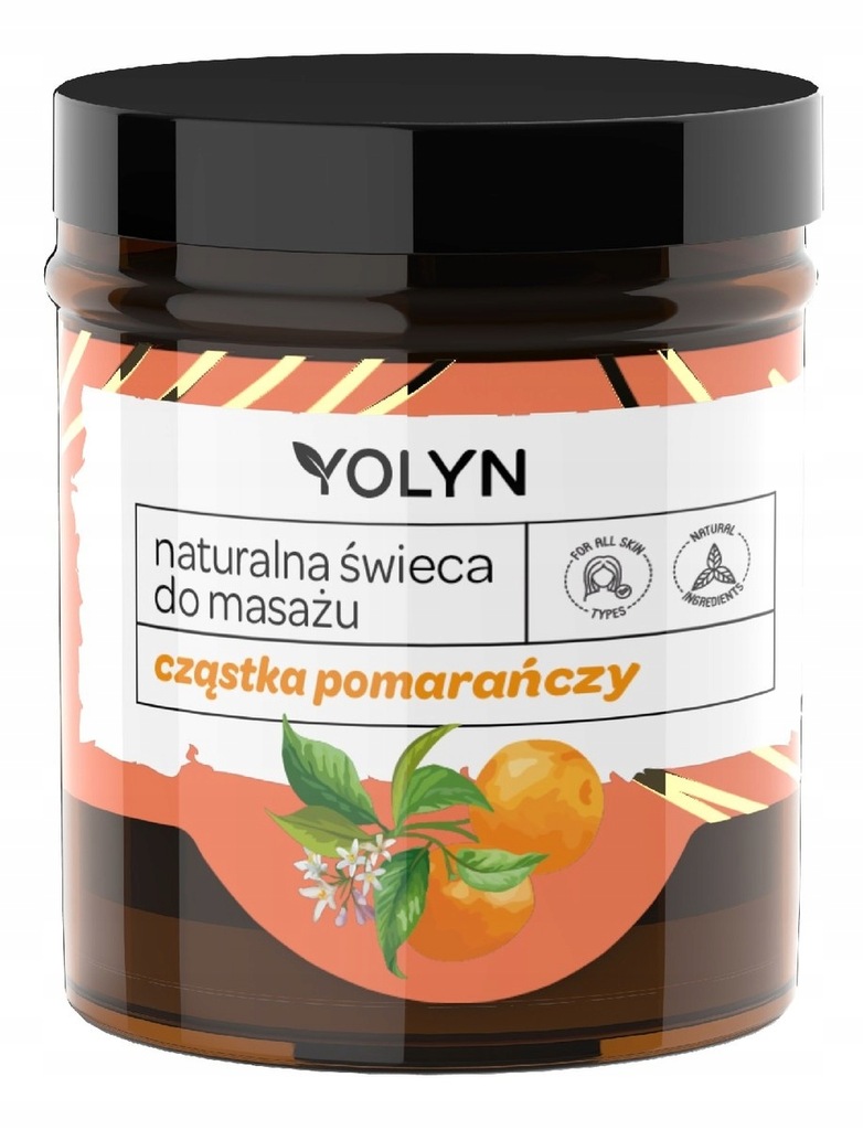 Yolyn Naturalna Świeca do masażu - Cząstka Pomarańczy 120ml