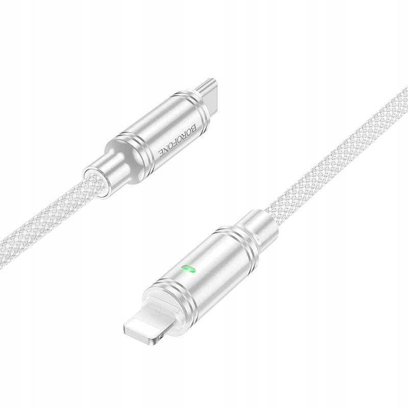Kabel Borofone USB typ C - Apple Lightning 1,2 m szary