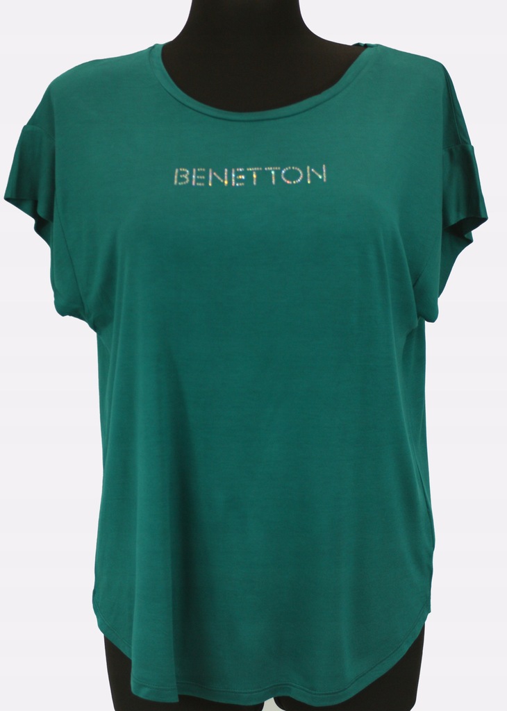 Bluzka T-shirt koszulka luźna BENETTON morska M