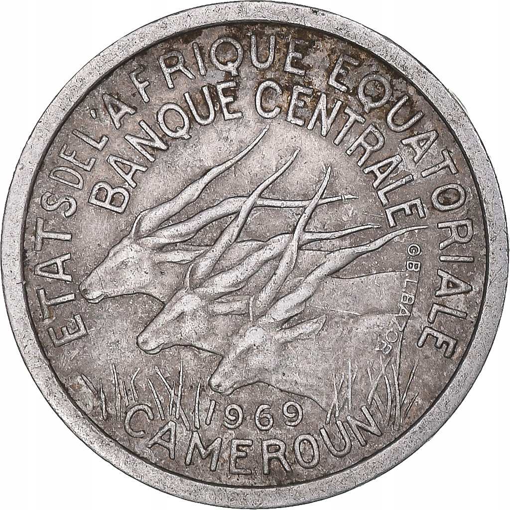 Moneta, Afryka Równikowa, Franc, 1969