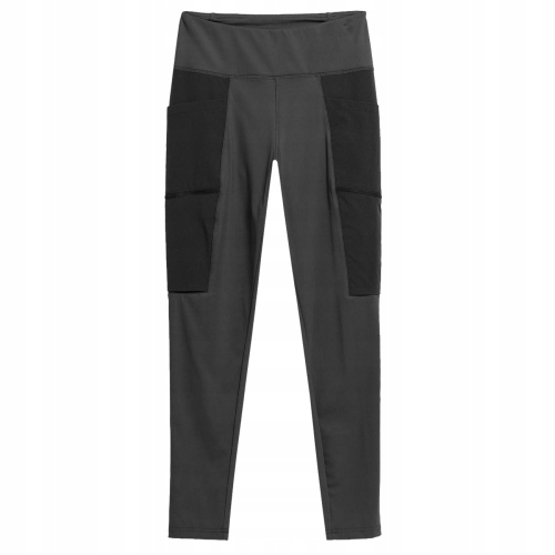 LEGGINSY TREKKINGOWE 4F DAMSKIE LEGGINSY SZARY r.S