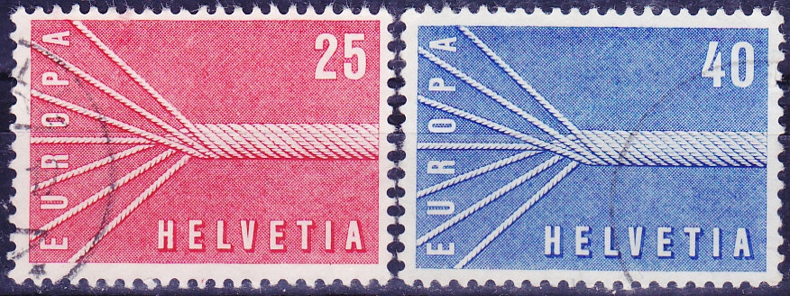 SZWAJCARIA - seria kasowana z 1957 r. X 386 A.