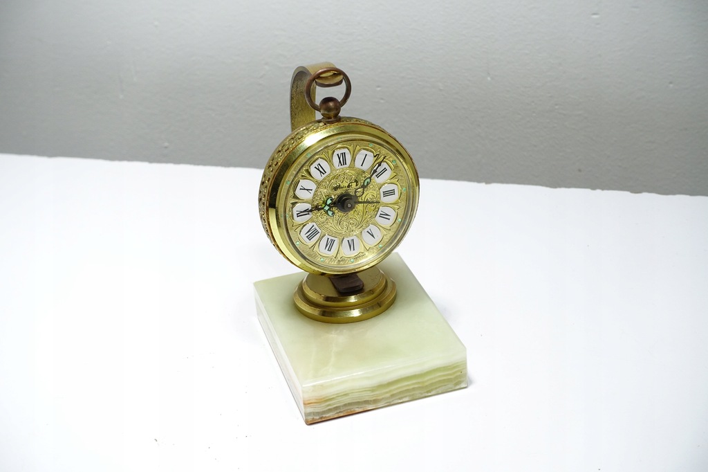 Klasyczny Nakręcany Zegar Zegarek Wiszący z Marmurową Podstawką