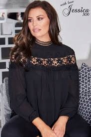 Jessica Wright elegancki top z koronką 36