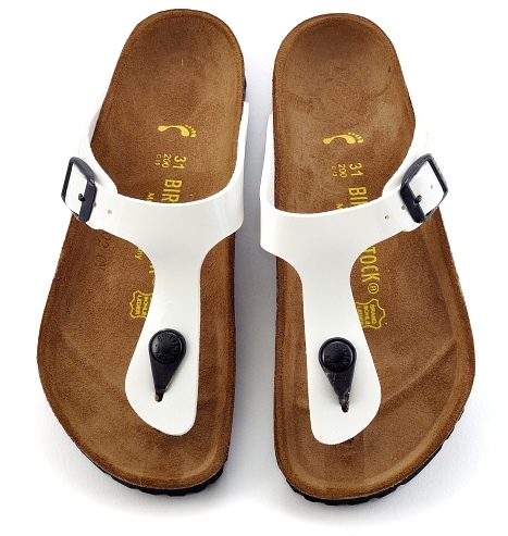 BIRKENSTOCK _ GIZEH lakierowane japonki BIAŁE