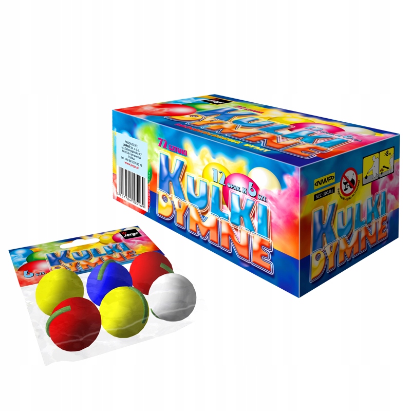 Kolorowe kulki dymne 6 sztuk JORGE 0860