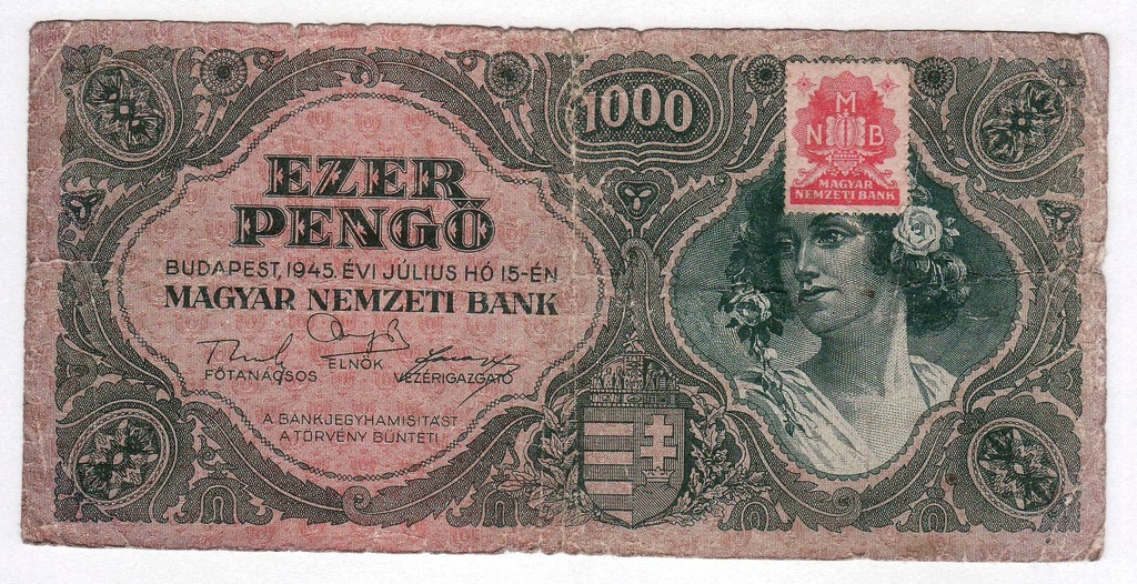 # Węgry 1000 pengo (1945) VG /k7