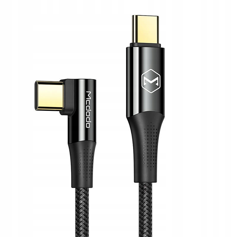 Kabel kątowy Mcdodo CA-8320 USB-C / USB-C, 100W, 1.2m (czarny)