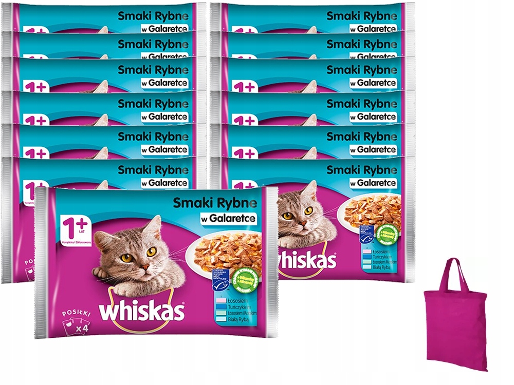 WHISKAS SMAKI RYBNE W GALARETCE 100g x 52 szt 11690437091 oficjalne