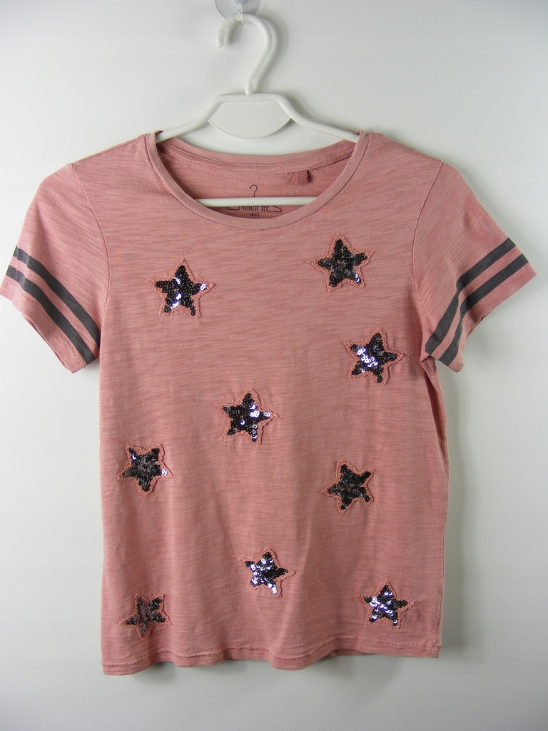 NEXT t-shirt koszulka z cekinowymi gwiazdami 140