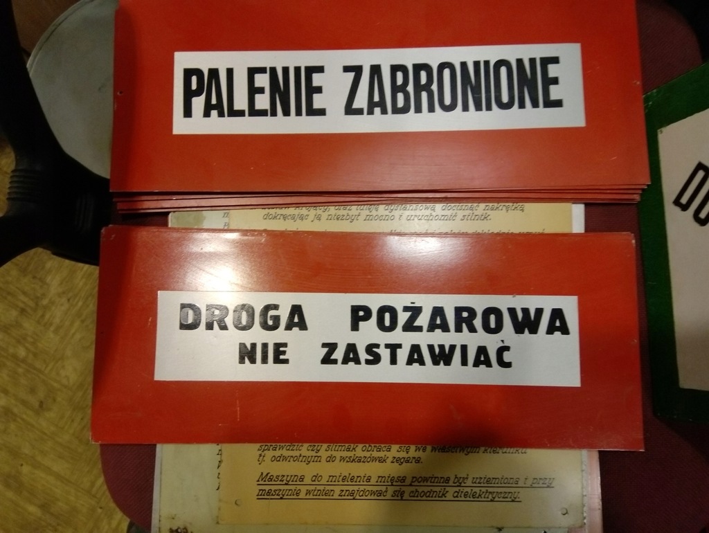 TABLICA MALOWANA BLASZANA Droga pożarowa BHP PRL