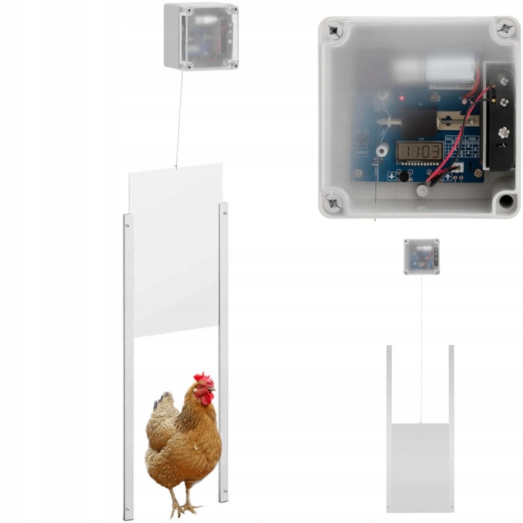 Automatyczna klapa drzwi do kurnika z czujnikiem światła zasilaniem bateryj