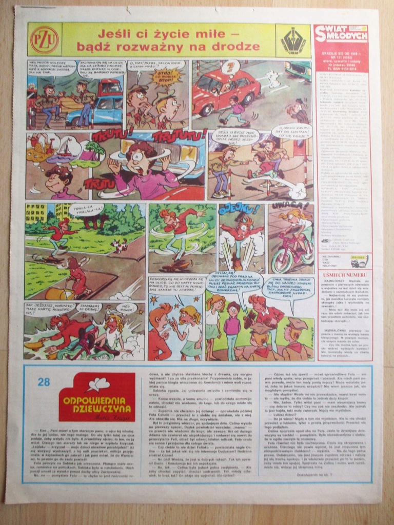 Świat Młodych komiks Pawel PZU 121 1987