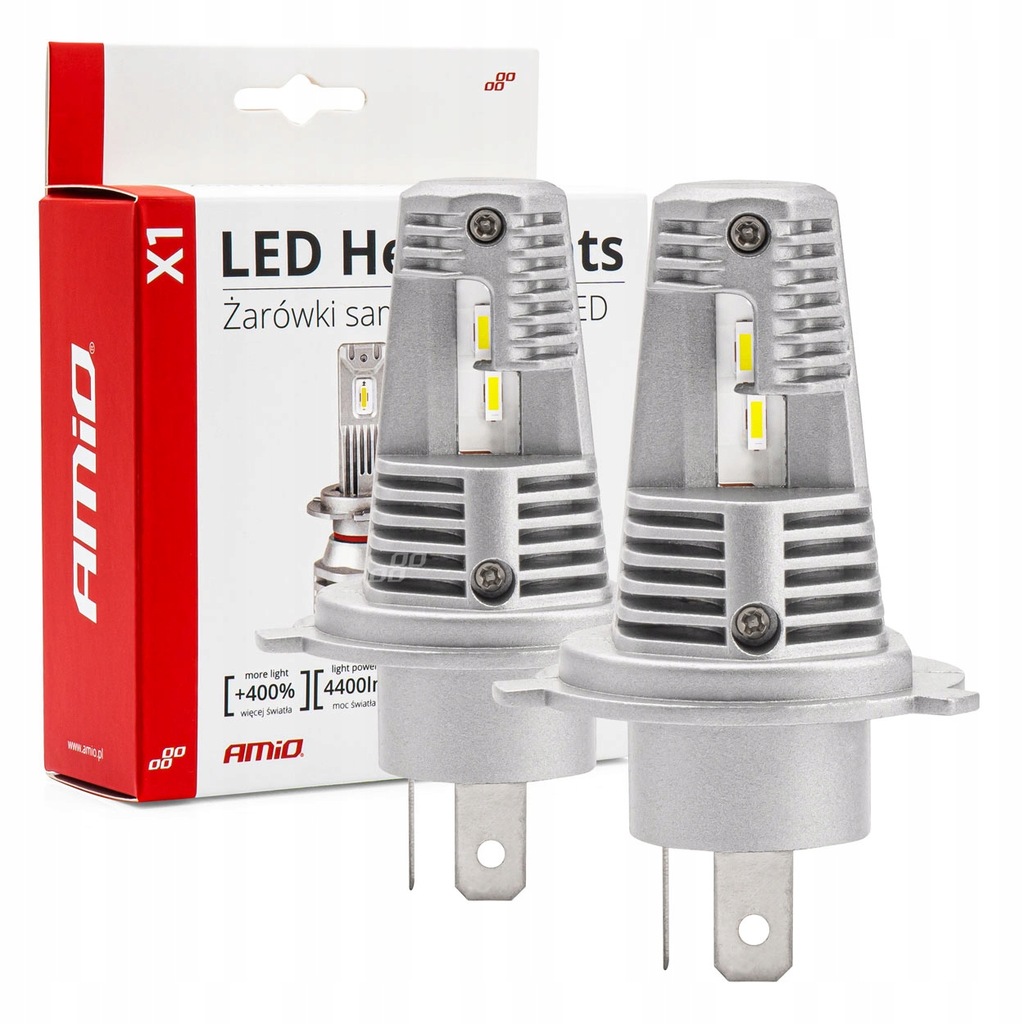 Żarówki samochodowe LED X1 Series AMiO H4 AMIO-02965