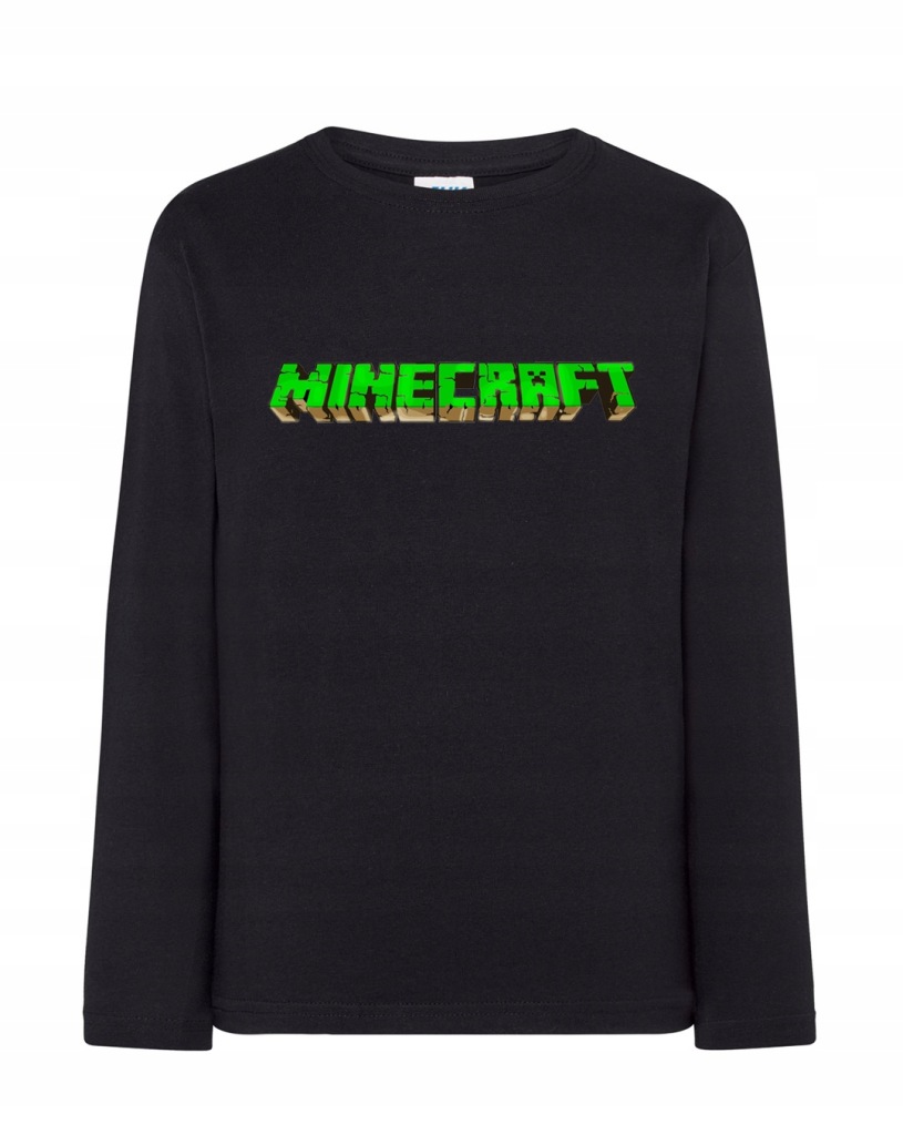 Bluzka czarna z długim rękawem nadruk z napisem MINECRAFT 3-4 lata 110