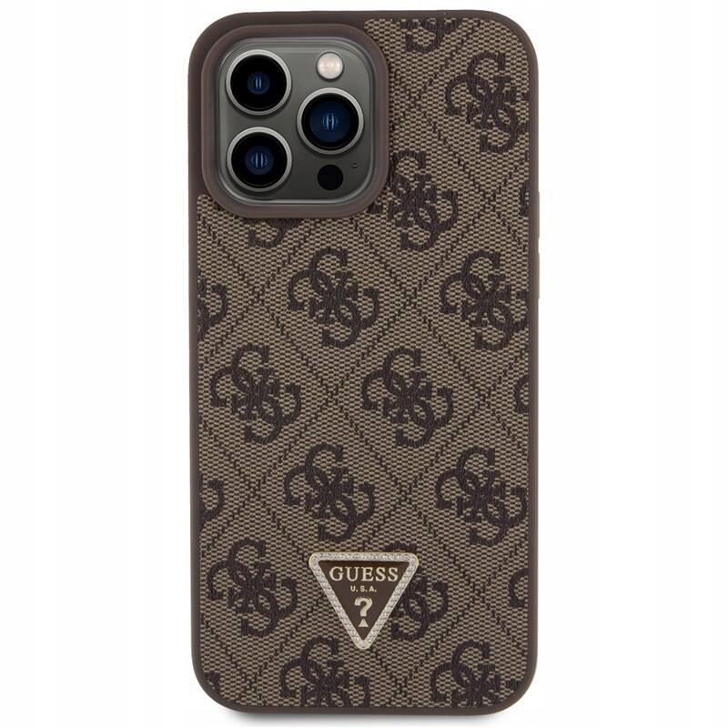 Guess 4G Strass Triangle Metal Logo Mobile Cover do Apple iPhone 15 Pro Max