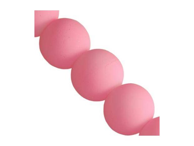 sznurek 80 cm : kule gumowane różowe 6 mm