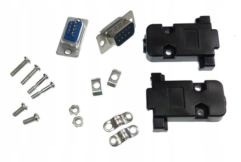 WTYK NA KABEL DB9 9-PIN RS232 COM MĘSKI + OBUDOWA