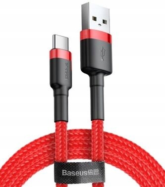 BASEUS KABEL DO ŁADOWAREK USB DO USB-C CAFULE 3A 1M (CZERWONY)