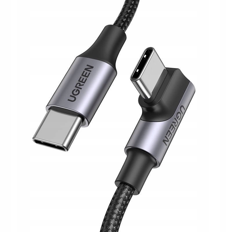 Ugreen Kabel USB-C Kątowy - USB-C QC 5A PD 3.0 100W chip E-Mark 1m