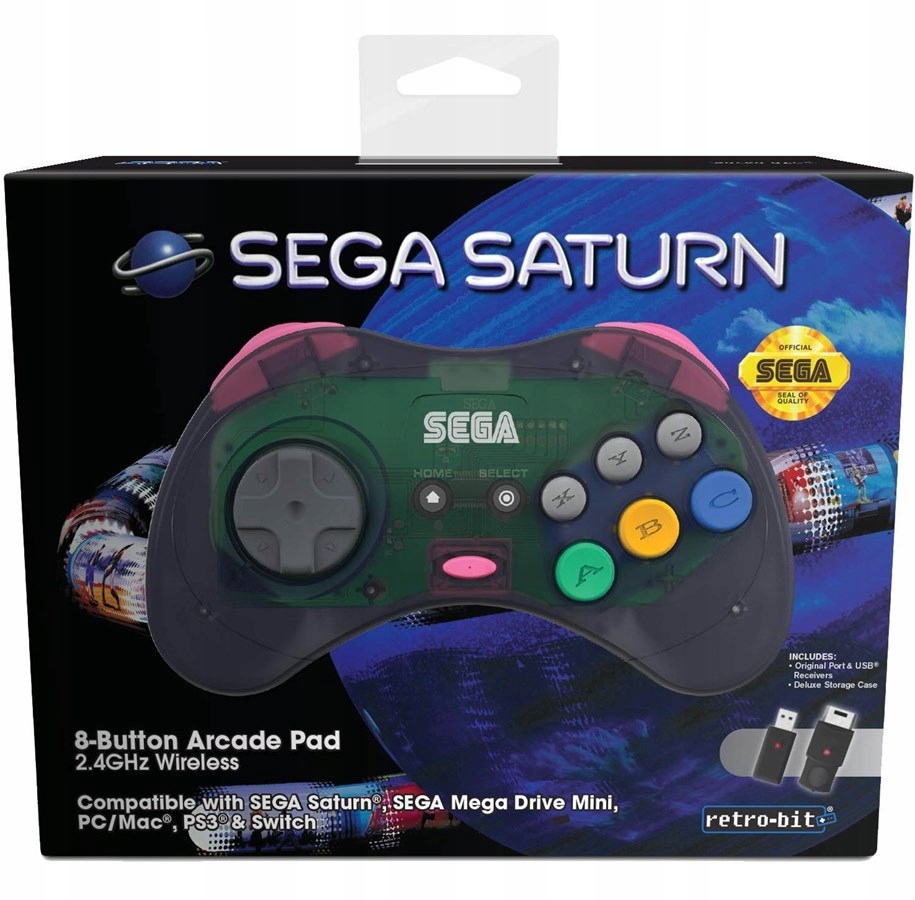 SEGA Saturn Wireless Grey Pad 2.4GHz 9-pin + USB