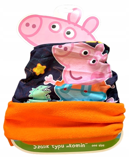 KOMIN DZIECIĘCY SZALIK CIEPŁY ŚWINKA PEPPA GEORGE