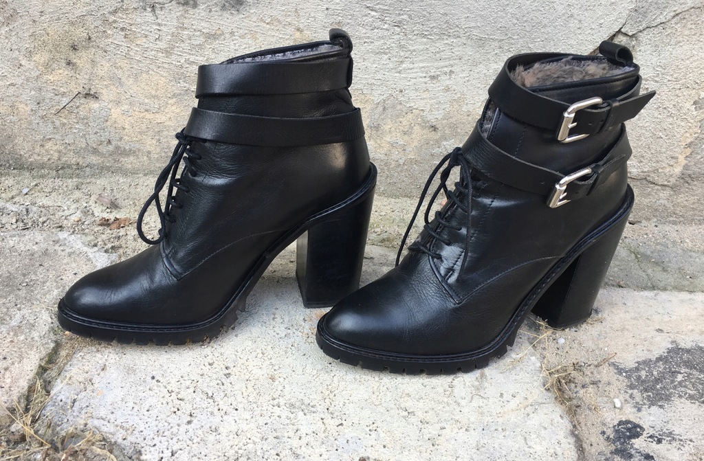 Botki buty zara skóra 38 motocyklowe