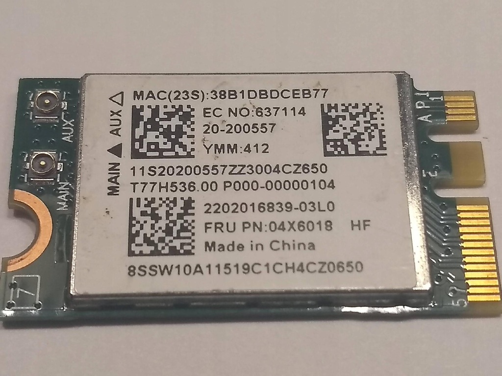 Karta Wifi Model: BCM943142Y FRU P/N: 04X6018 (29)