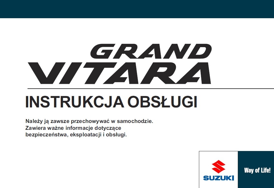 SUZUKI GRAND VITARA 0812 Instrukcja Obsługi NOWA