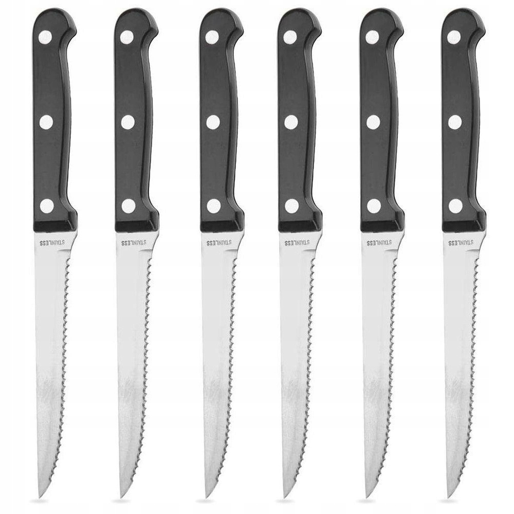 Noże do steków i burgerów stalowe 21 cm 6 szt.