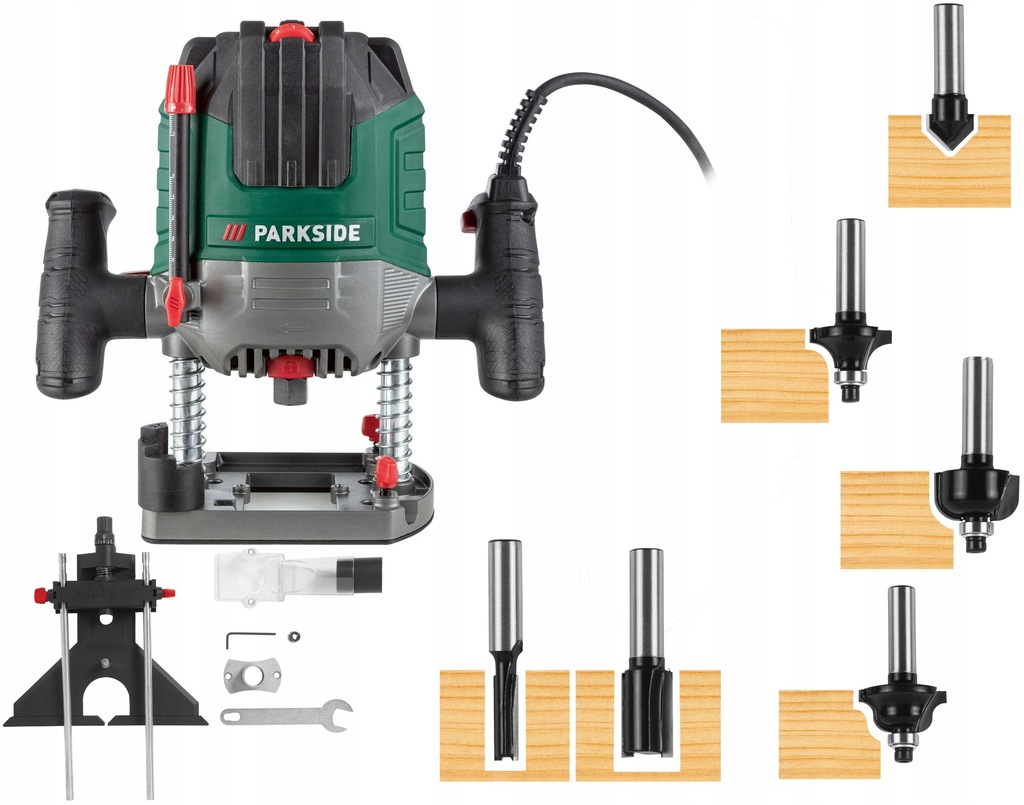 Frezarka górnowrzecionowa Parkside 1200 W + FREZY