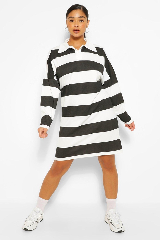 BOOHOO SUKIENKA BIAŁO-CZARNA CASUAL 50 5XL 1AAG