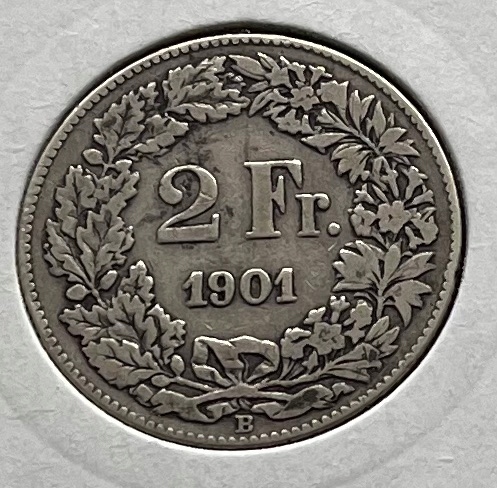 2 FRANKI 1901, BARDZO RZADKIE, SREBRO (7)