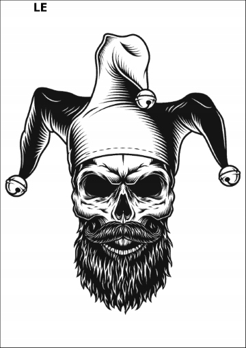 PK16LE Tatuaż zmywalny KLAUN czaszka JOKER retro