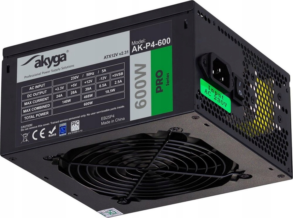 Zasilacz PC AKYGA 600W AK-P4-600