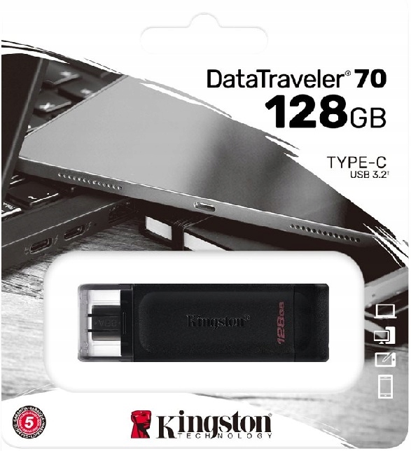 Купить ФЛЕНКЕРНАЯ ПАМЯТЬ KINGSTON DT70 USB-C 3.0 128 ГБ: отзывы, фото, характеристики в интерне-магазине Aredi.ru