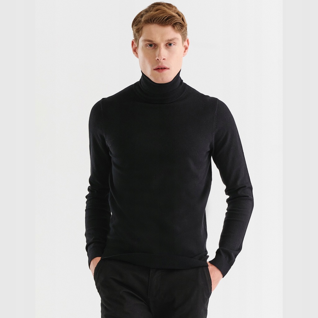 Czarny klasyczny golf męski Pako Lorente roz. 3XL