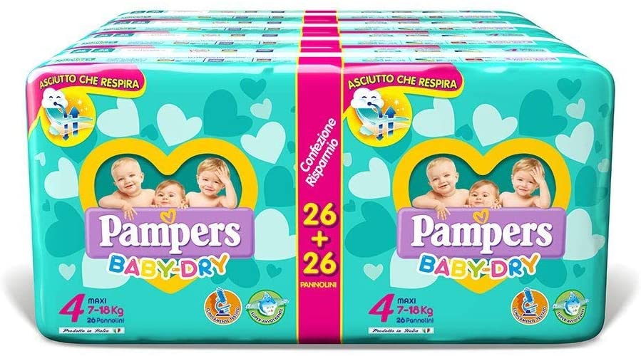Pampers Baby Dry Maxi Romzmiar 4 Maxi 3 paczki