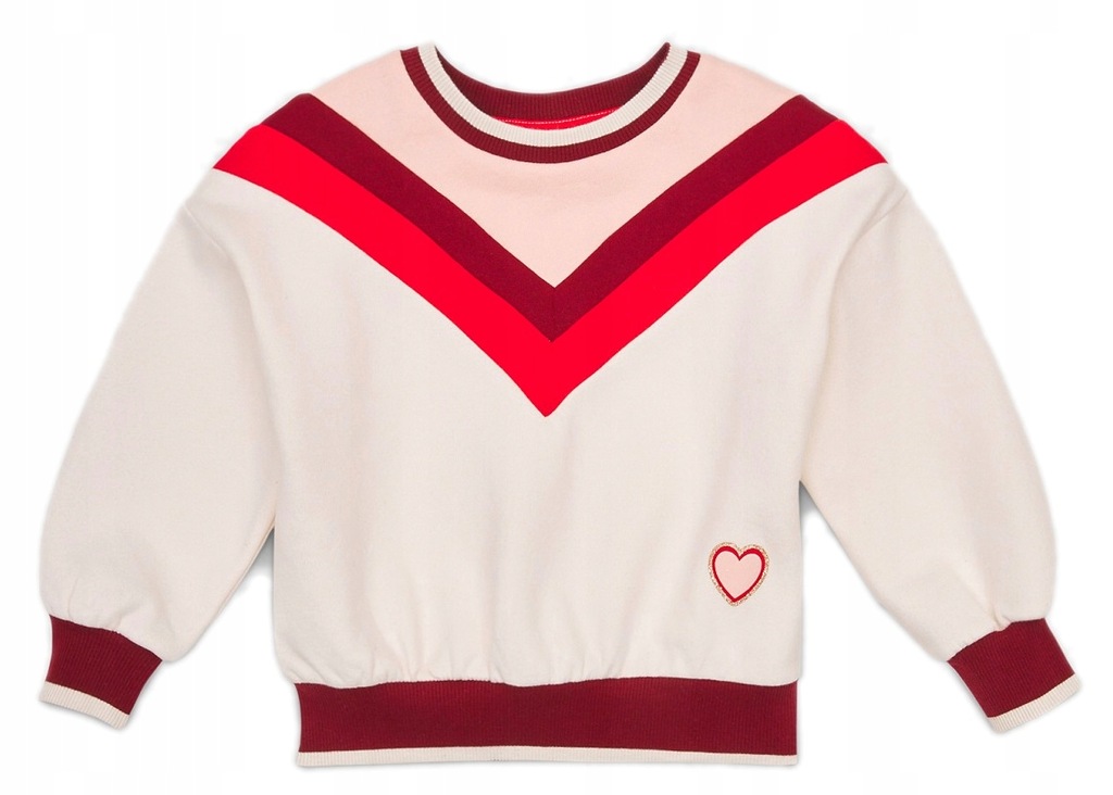 C&A BLUZA DZIEWCZĘCA RETRO SPORTOWA SERCE 134