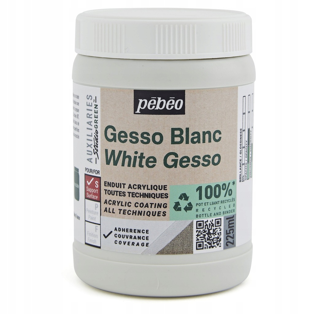 Gesso białe Studio Green do akryli Pebeo - 225 ml